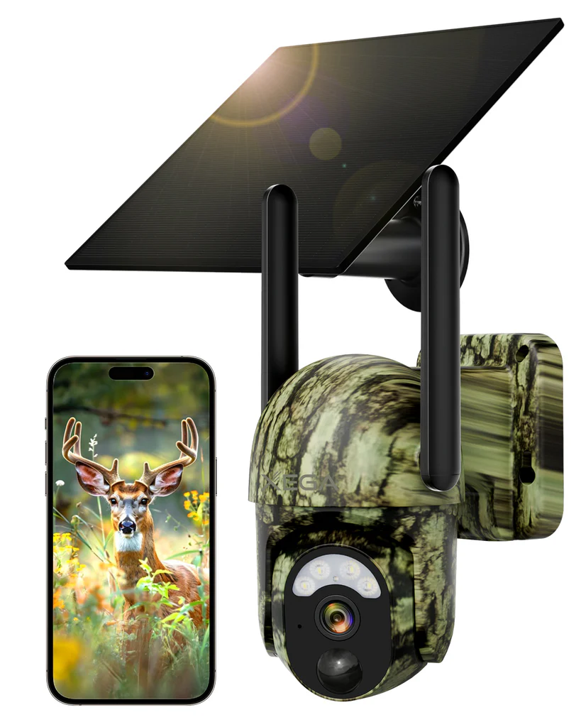 Xega XG-15 Solar Wildkamera: 2K PTZ Kamera mit SIM-Karte und Live-Streaming.