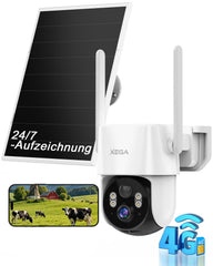Xega 24/7 AOV 4G LTE Überwachungskamera Aussen Solar & Akku mit SIM Karte.