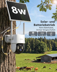 Xega 24/7 AOV 4G LTE Überwachungskamera Aussen Solar & Akku mit SIM Karte.
