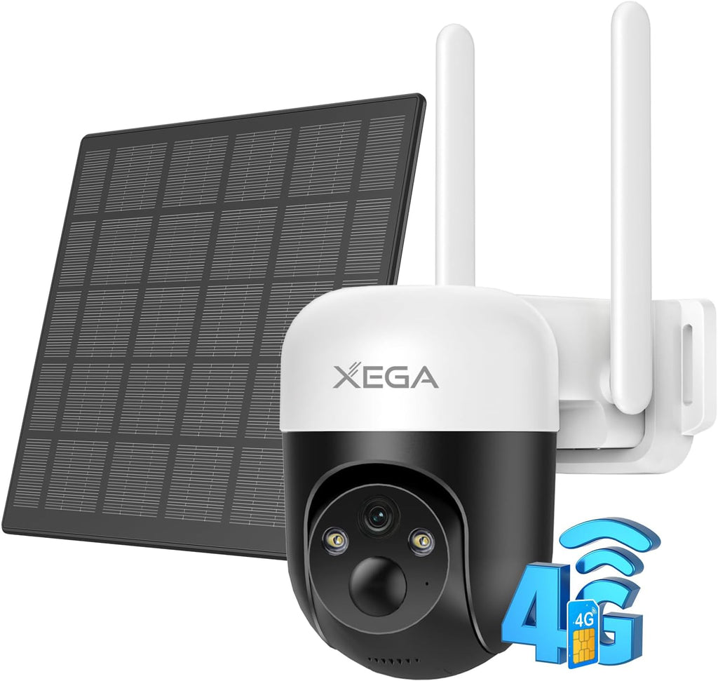 Xega 4G LTE Überwachungskamera Solar Akku mit 5W Solarpanel & 9000mAh Akku