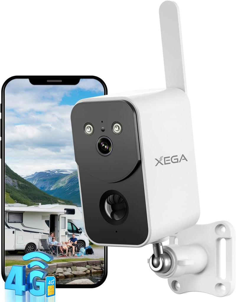 Xega XG02 – 3G/4G LTE Überwachungskamera Mit Solar – Für Draußen – Ohne SIM-Karte (generalüberholt)