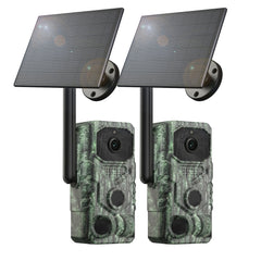 Xega 4G LTE 【3 PIR-Erkennung】Wildkamera mit Handyübertragung App-2K Ohne WLAN Solar Wildtierkamera mit SIM Karte