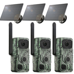 Xega 4G LTE 【3 PIR-Erkennung】Wildkamera mit Handyübertragung App-2K Ohne WLAN Solar Wildtierkamera mit SIM Karte