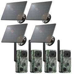 Xega 4G LTE 【3 PIR-Erkennung】Wildkamera mit Handyübertragung App-2K Ohne WLAN Solar Wildtierkamera mit SIM Karte