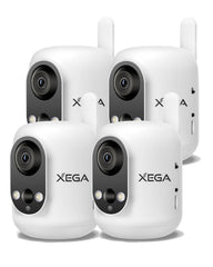 Xega 4G LTE-Innenüberwachungskamera mit SIM-Karte, kabellos, für Babys, Haustiere und Senioren, 6000 mAh Akku, PIR-Erkennung