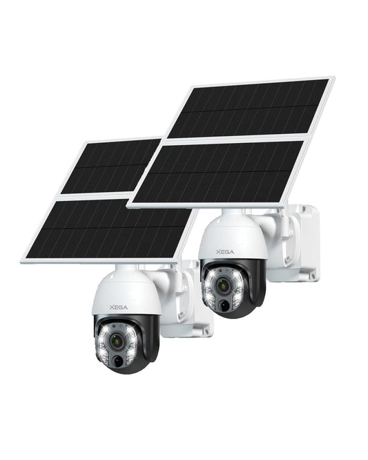 Xega 5MP【10X Optischer Zoom】4G LTE Überwachungskamera Aussen mit SIM Kart 24/7 Aufnahme 20W Solarpanel  30,000mAh Akku PTZ Kamera ohne WLAN Personenerkennung 100ft Farbnachtsicht IP65