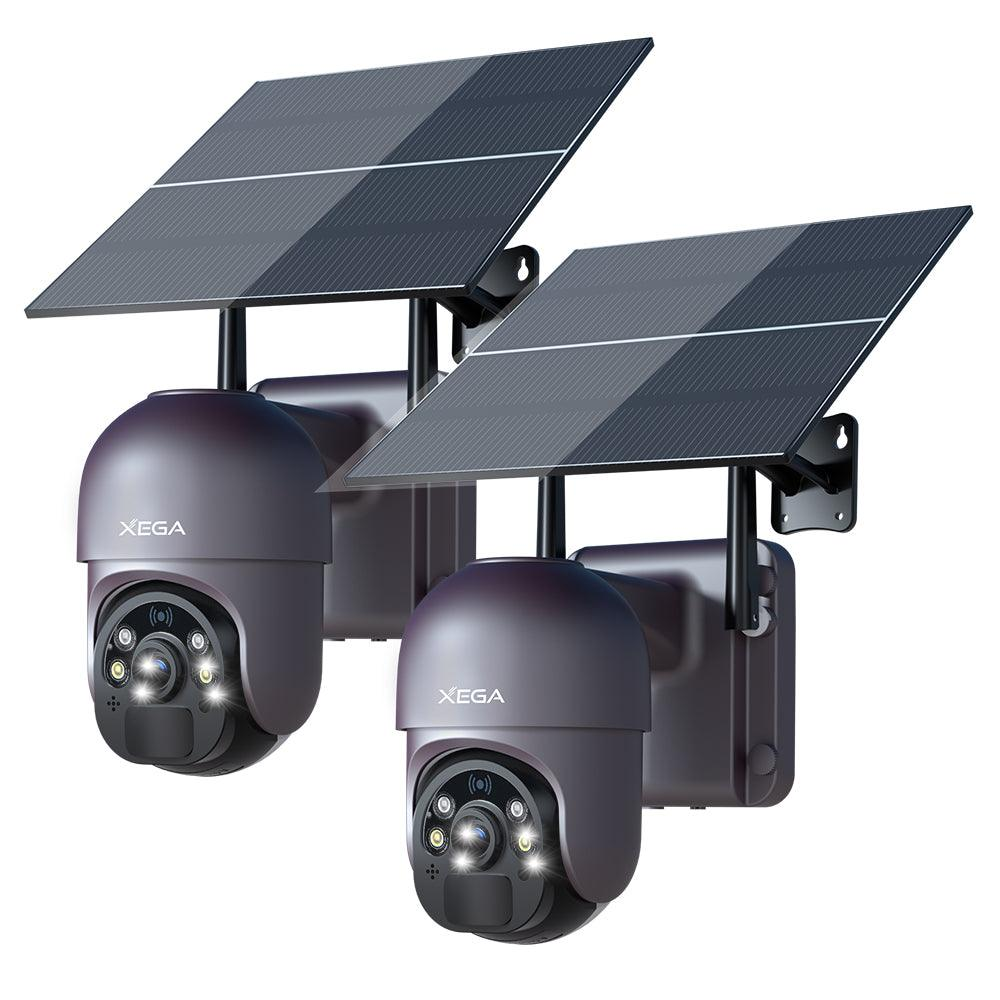 Xega 4G LTE Überwachungskamera-20W Solarpanel  20000mAh Akku & 2K HD Farb-Nachtsicht und Zwei-Wege-Audio