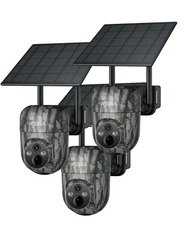 Xega 4G LTE Wildkamera Solar Akku-2K HD Kabellos Außen PTZ mit 4-facher Digitalzoom,Farb-Nachtsicht