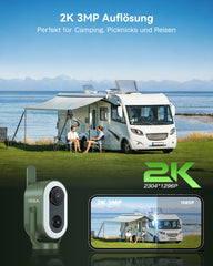 Xega 4G LTE Überwachungskamera Magnetische mit SIM Karte 2K HD kabellose Ohne WLAN Kamera Tragbare Außen 6000mAh Batterie.
