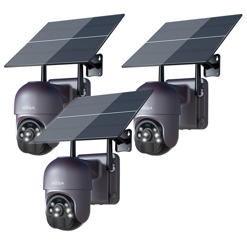 Xega 4G LTE Überwachungskamera-20W Solarpanel  20000mAh Akku & 2K HD Farb-Nachtsicht und Zwei-Wege-Audio
