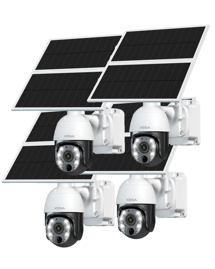 Xega 5MP【10X Optischer Zoom】4G LTE Überwachungskamera Aussen mit SIM Kart 24/7 Aufnahme 20W Solarpanel  30,000mAh Akku PTZ Kamera ohne WLAN