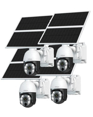 Xega 5MP【10X Optischer Zoom】4G LTE Überwachungskamera Aussen mit SIM Kart 24/7 Aufnahme 20W Solarpanel  30,000mAh Akku PTZ Kamera ohne WLAN
