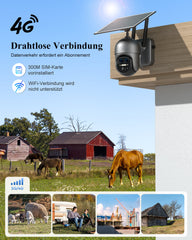 Xega XG-16 4G LTE Überwachungskamera mit Solarpanel und 300MB SIM-Karte, Aussenüberwachung mit drahtloser Verbindung.