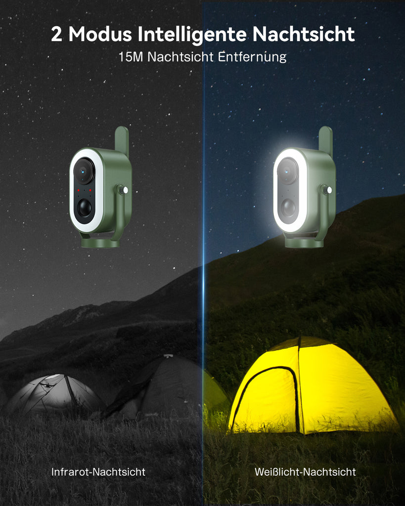 Xega 4G LTE Überwachungskamera Magnetische mit SIM Karte 2K HD kabellose Ohne WLAN Kamera Tragbare Außen 6000mAh Batterie.