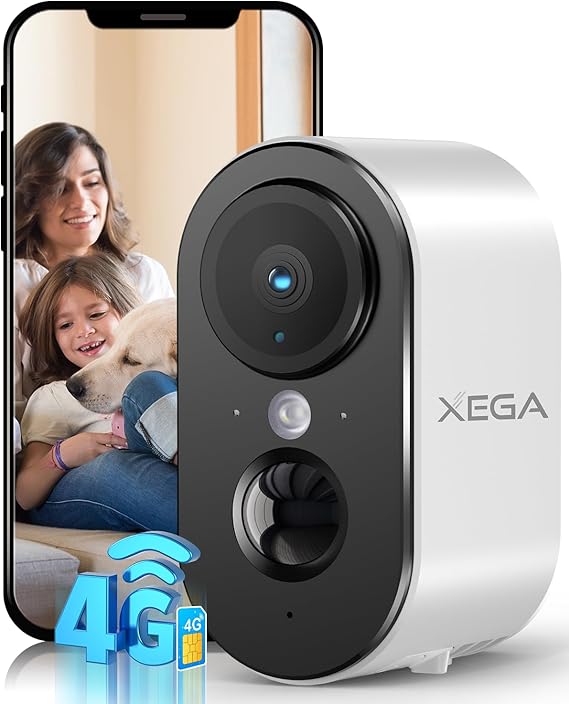 Xega XG-13 4G Innen Kamera, SIM-Karte, 2K HD, Überwachung von Familie und Haustieren, mit 4G-Konnektivität