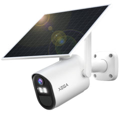 Xega 4G LTE Überwachungskamera mit SIM Karte, Aussen Solar Kamera Ohne WLAN mit 2K Farb-Nachtsicht,PIR Erkennung & Bereichserkennung,7800-mAh-Akku,6W Solarpanel,2-Wege-Audio,TF/Cloud,Wasserdicht IP66