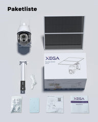 Xega 5MP【10X Optischer Zoom】4G LTE Überwachungskamera Aussen mit SIM Kart 24/7 Aufnahme 20W Solarpanel  30,000mAh Akku PTZ Kamera ohne WLAN