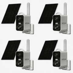 Xega 4G Überwachungskamera mit SIM Karte, akku 10000mAh,PIR Bewegungserkennung,3MP Farbe Nachtsicht,2-Wege Audio,Sirene Alarm,180°Schwenkbereich.