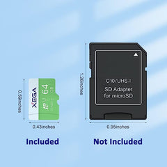 Xega 64/128 GB TF-Karte, UHS-I Flash-Speicherkarte, Hochgeschwindigkeit bis zu 100 MB/s, Klasse 10, U3, V30, A1, ExFAT TF-Karte für Überwachungskamera