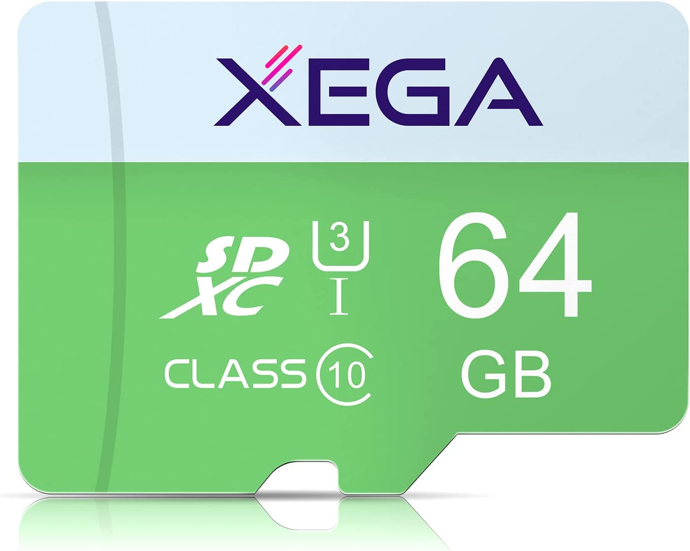 Xega 64 GB MicroSD-Karte, Class 10, UHS-I, ideal für Überwachungskamera, bis zu 100 MB/s.
